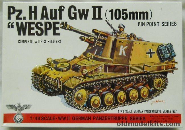 Bandai 1/48 Panzer H 18/2 Auf Gw II (105mm) WESPE Sd.Kfz.124, 8221-250 plastic model kit